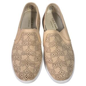 Cole Haan Grand.os‎  US 6.5B Dark Ivory Leather Trimmed Sneakers Shoe